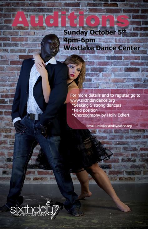 Olivier Wevers, Artistic Director, will select dancers to <b>audition</b> in person. . Seattle auditions free